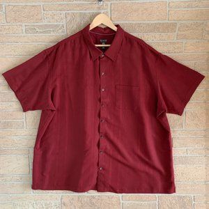 Van Heusen Red Maroon Camp Shirt Big & Tall 4XL